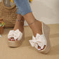 Women's Bow Thick Sole Wedge Slippers