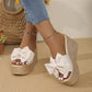 Women's Bow Thick Sole Wedge Slippers