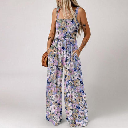 🏝️2026 HOT SALE 50% OFF🏖️Women’s Casual Print Sleeveless Loose Overalls Jumpsuits