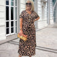 🌸2025 Hot Sale 66%OFF🌸Women's Leopard V-Neck Long Dress with Belt