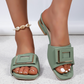 Women's Chunky Heel Slide Sandals