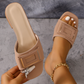 Women's Chunky Heel Slide Sandals