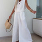 Sleeveless V-Neck Tops & Loose Pants 2-Piece Set
