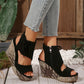 Women's Tassel Open Toe Platform Wedge Sandals