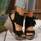 Women's Tassel Open Toe Platform Wedge Sandals