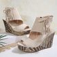 Women's Tassel Open Toe Platform Wedge Sandals
