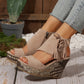 Women's Tassel Open Toe Platform Wedge Sandals