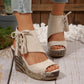Women's Tassel Open Toe Platform Wedge Sandals