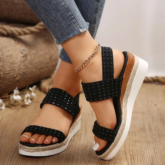 Platform wedge heel sandals for women