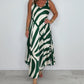 V-Neck Printed Sleeveless Maxi Dress