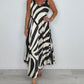 V-Neck Printed Sleeveless Maxi Dress