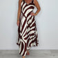 V-Neck Printed Sleeveless Maxi Dress