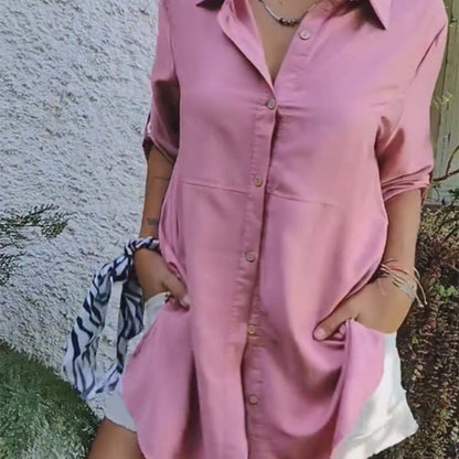 Women's Casual Button Front Loose Fit Shirt