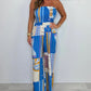 Fashion Casual Strapless Printed Jumpsuit