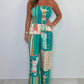 Fashion Casual Strapless Printed Jumpsuit