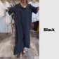 Women Solid Casual Loose Dress with Slits