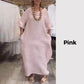 Women Solid Casual Loose Dress with Slits
