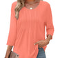 Ruffled Round Neck Loose Fit Thin T-Shirt