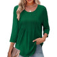 Ruffled Round Neck Loose Fit Thin T-Shirt