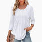 Ruffled Round Neck Loose Fit Thin T-Shirt