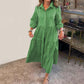 Women's Casual Lapel Puffy Shirt Dress