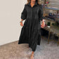 Women's Casual Lapel Puffy Shirt Dress