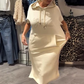 🎯 Factory direct supply ✨ for ladies solid color hooded short sleeve long skirt |