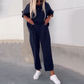 Women’s Casual Solid Short-Sleeve Tops ＆ Pants Two-Piece Set