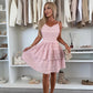 Women’s Spaghetti Strap Tiered Mini Dress