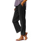 Casual Solid-Color Loose-Fit Cropped Pants with Side Buttons