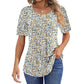 🔥2025 HOT SALE 50% OFF🔥 Round Neck Pleated Short Sleeve Printed T-Shirt