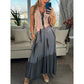 Women's Tie-dye V-neck Lapel Sleeveless Dress