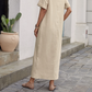 Cotton-Linen Loose Round-Neck Dress