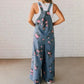Women's Casual Printed Denim Jumpsuit