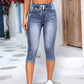 Women’s Casual High Waist Drawstring Jeans