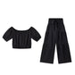 👚 60% OFF NOW! 🌸 Off-Shoulder Puff Sleeve Top & Wide-Leg Pants 2-Piece Set – Elegant, Comfortable & Perfect for Summer Days ☀️