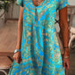 ✨2025 Hot Sale⌛Women’s Elegant Floral Print V-Neck Long Dress