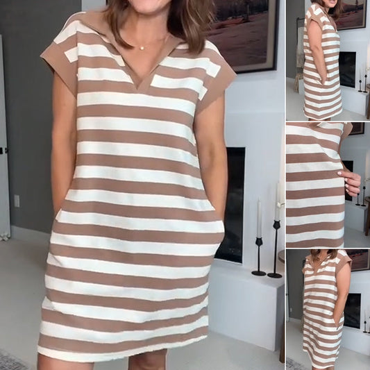 💓Limited Sale 50% OFF💓Women's Casual Striped Sleeveless Dress | Effortless Chic Style