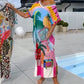 Women’s Fashion Print Short Sleeve V-Neck Dress