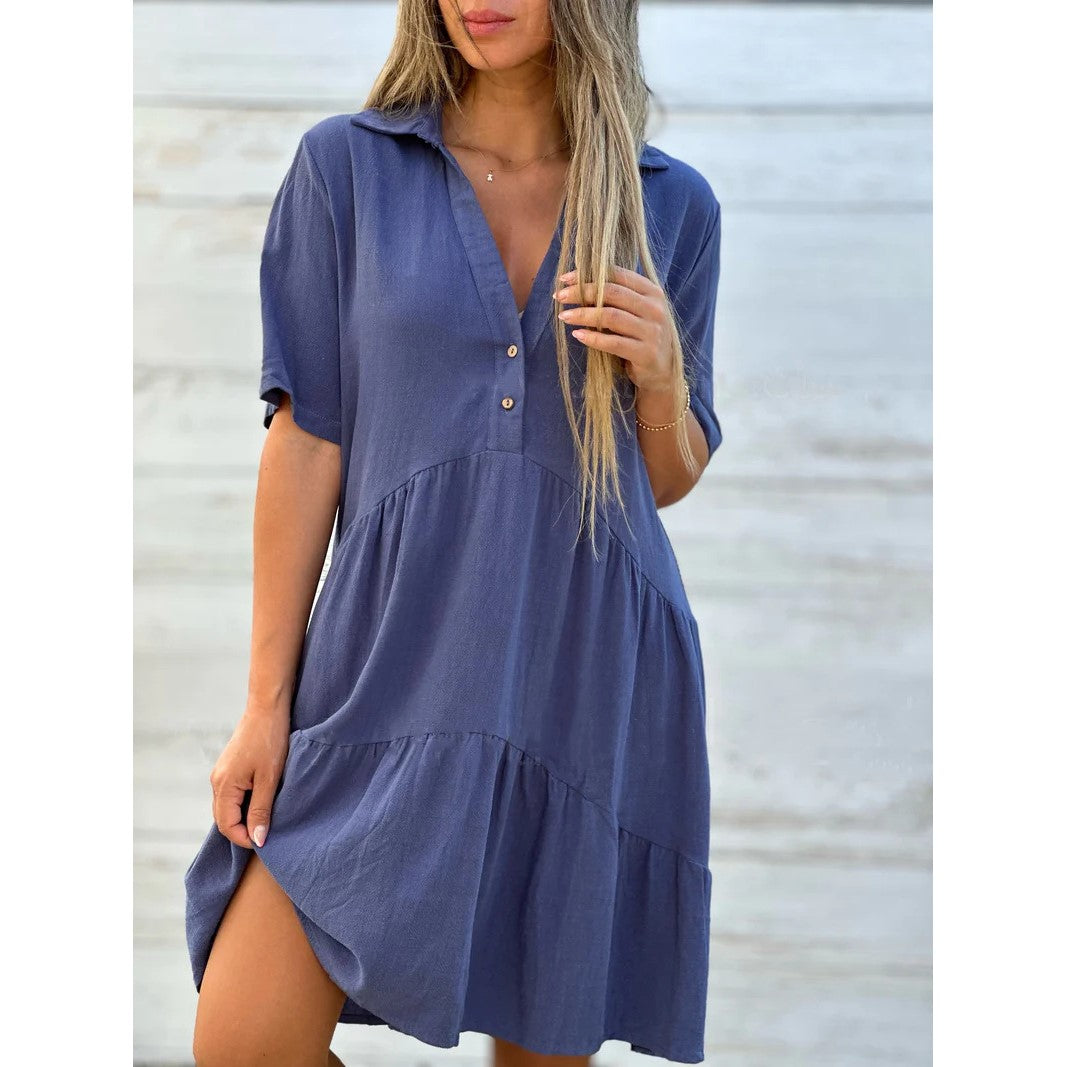 🌿☀️ LIMITED TIME 50% OFF! 👗Cotton-Linen A-Line Dress – Breathable & Lightweight – Stay Cool All Summer.