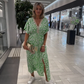 V-Neck Printed Loose-Fit Dress