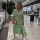 V-Neck Printed Loose-Fit Dress