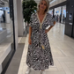 V-Neck Printed Loose-Fit Dress