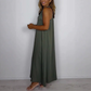 Women's Soft Casual V-Neck Flowy Maxi Dress