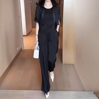 🌟 Women's 3-Piece Shirt Jacket, Vest & Pants Set – Versatile for Office/Daily, Slim-Fit & Effortless Chic 👩💼