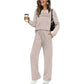✨ Women's Crew Neck Top & Drawstring Pants Set