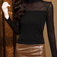💃Last Day Sales -50% OFF🎉Women's Sparkle Mesh Sheer Long Sleeve Ruched Top