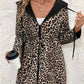 Hooded Reversible Leopard Print Coat