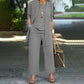 🎁New arrival 50% OFF💥 Elegant Women's Relaxed Fit 3-Piece Set – Minimalist Wide-Leg Pants, Cardigan & Top in Luxe Stretch Fabric 🌟👚