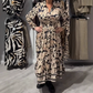 Graceful Floral Print Long Sleeve Dress